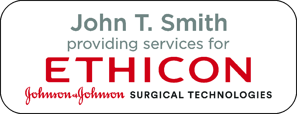 ETHICON_PROVIDING_SERVICE_MAGNET - Ethicon Providing Services Badge with Magnet Back